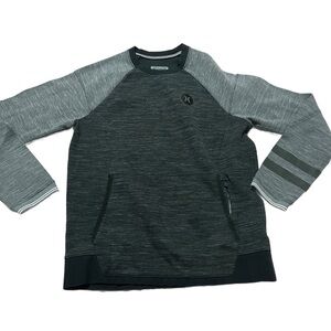 Hurley Black Gray Ling Sleeve Crewneck Stash Pocket Size Small Skater Layers